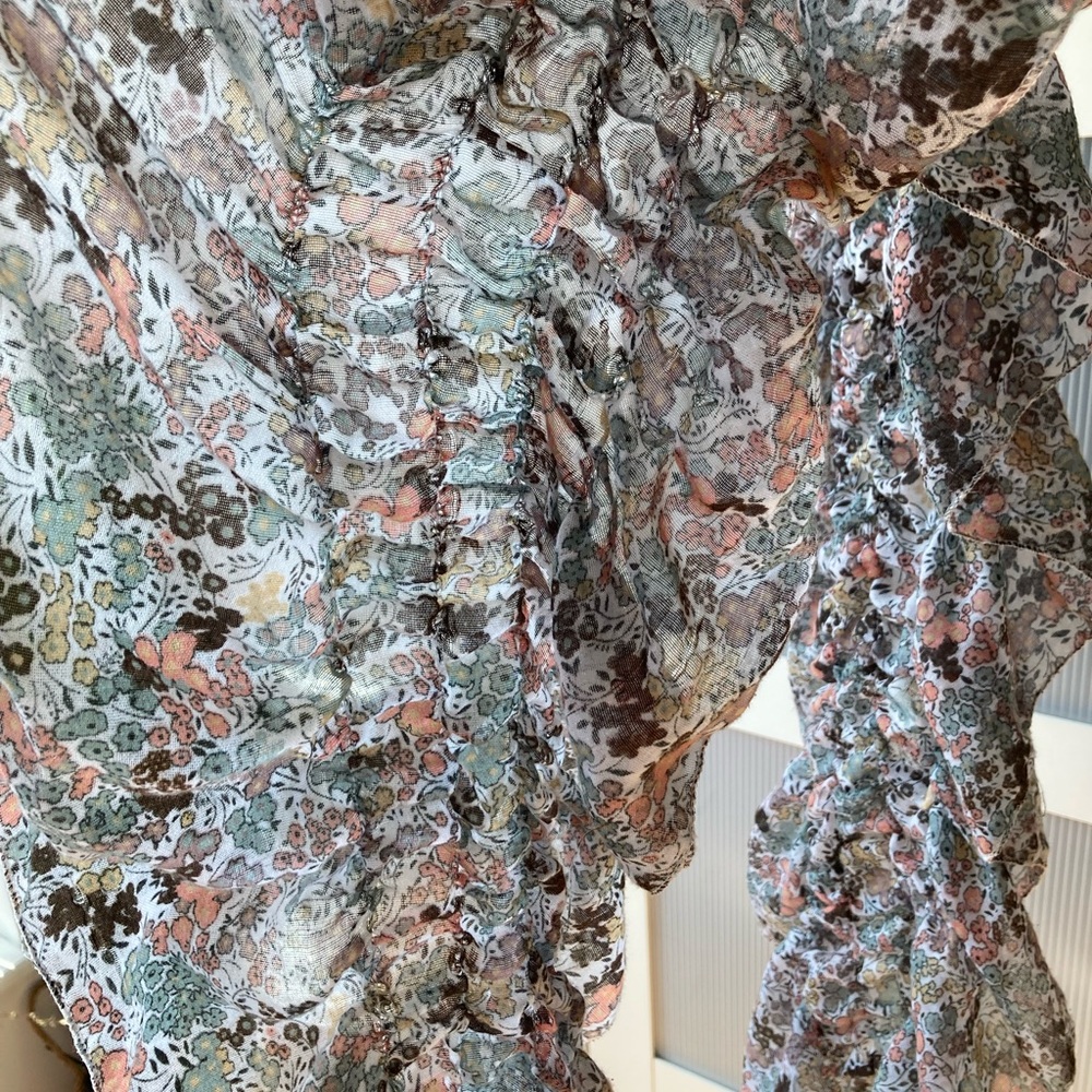 Floral Ruffle Scarf - Picture 2 of 2